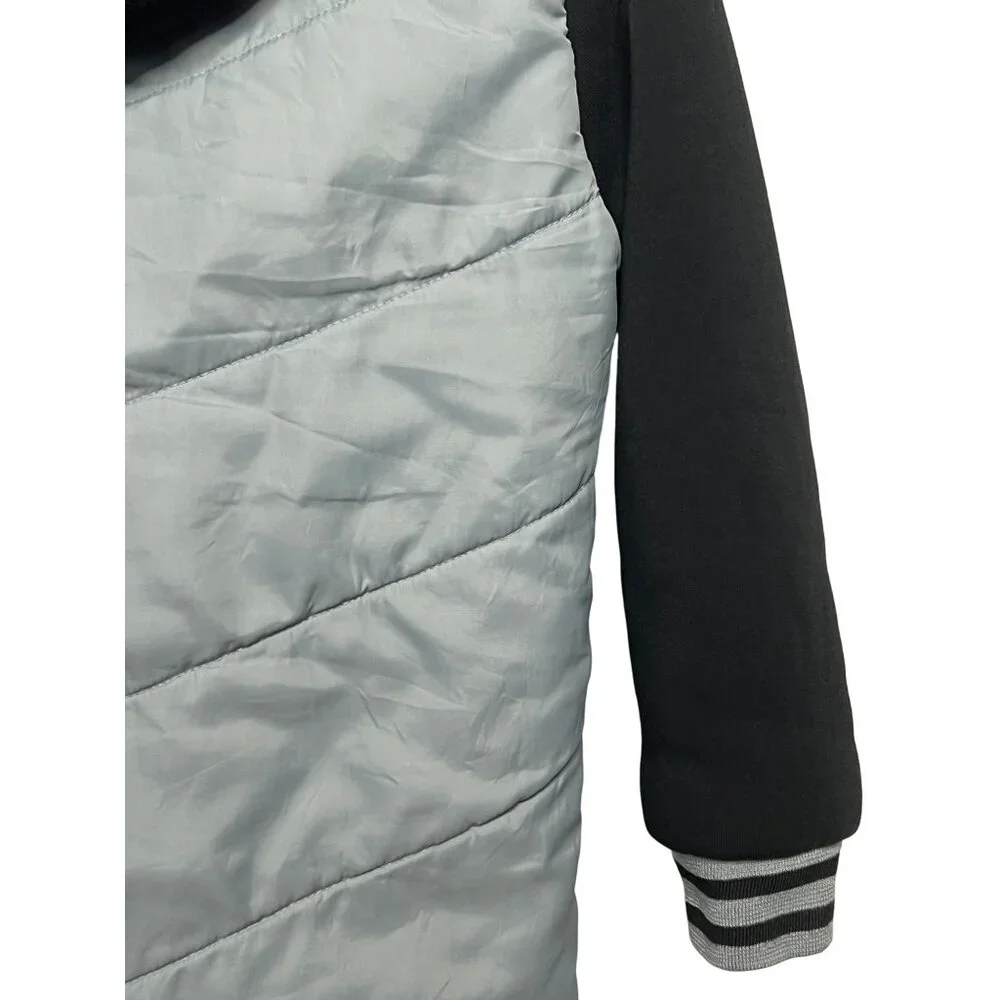 Brooklyn Laundry Boys Gray & Black Puffer Jacket  Front Full Zipper Closure flaw